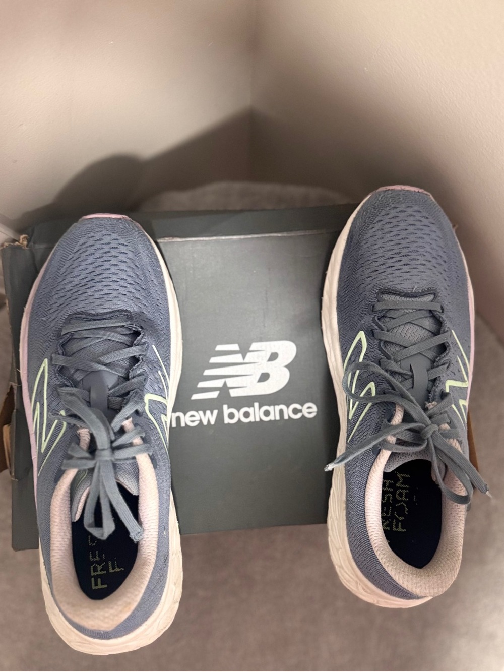New Balance Navy and Light Pink Women's Athletic Running Shoes
